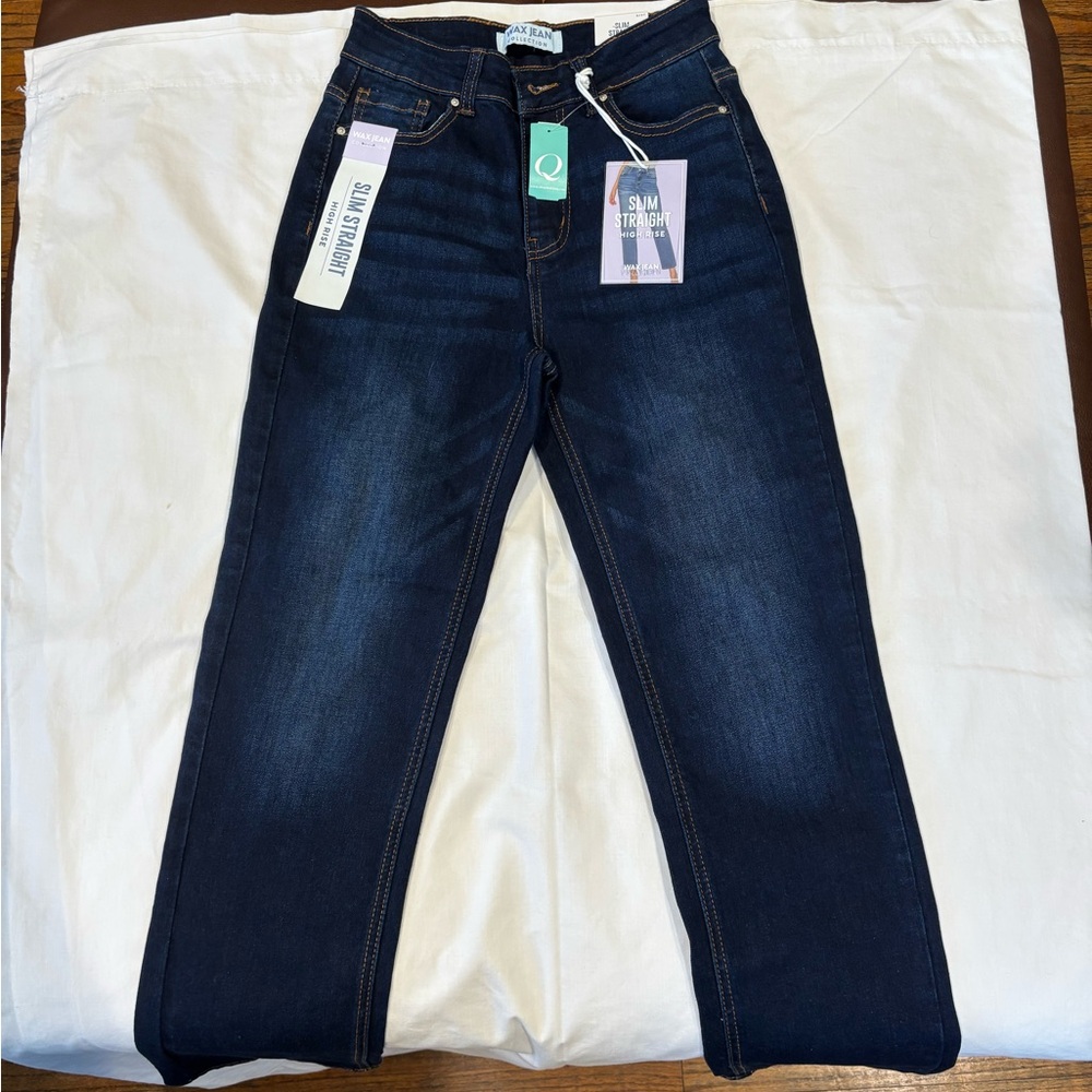 Dark Blue Slim Straight Jeans